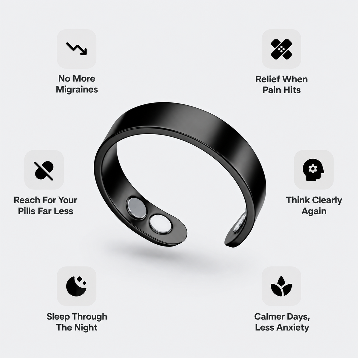 Vitality Ring with six benefits #Color_Onyx