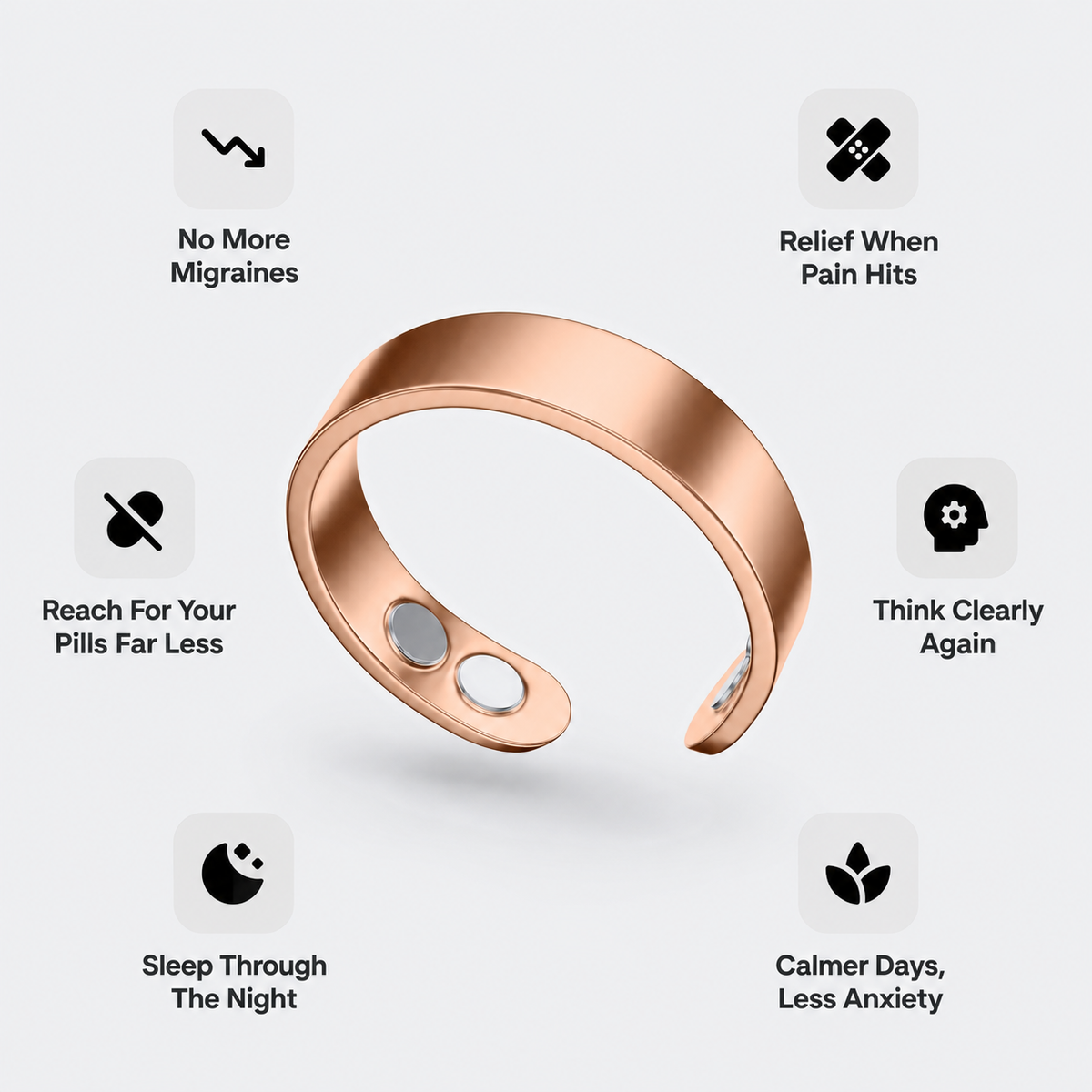 Vitality Ring with six benefits #Color_Rose Gold