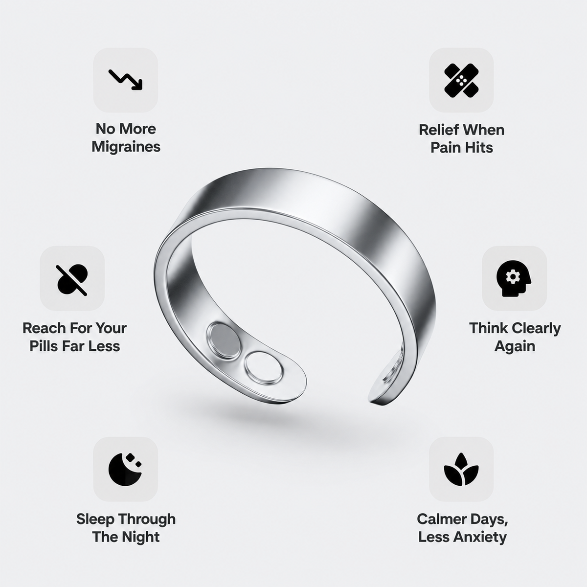 Vitality Ring with six benefits #Color_Platinum